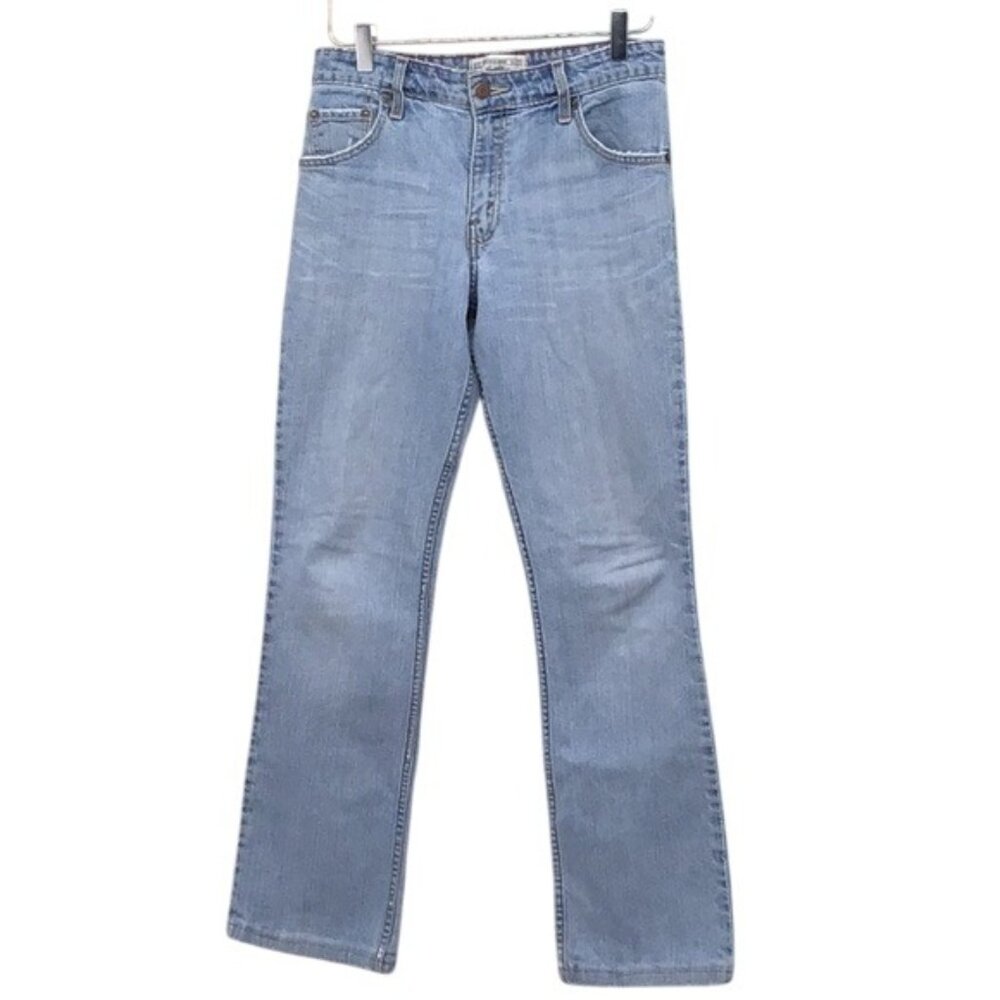 Levis Strauss Signature Womens Jeans Size 8L Stretch Mid Rise Bootcut Blue Denim
